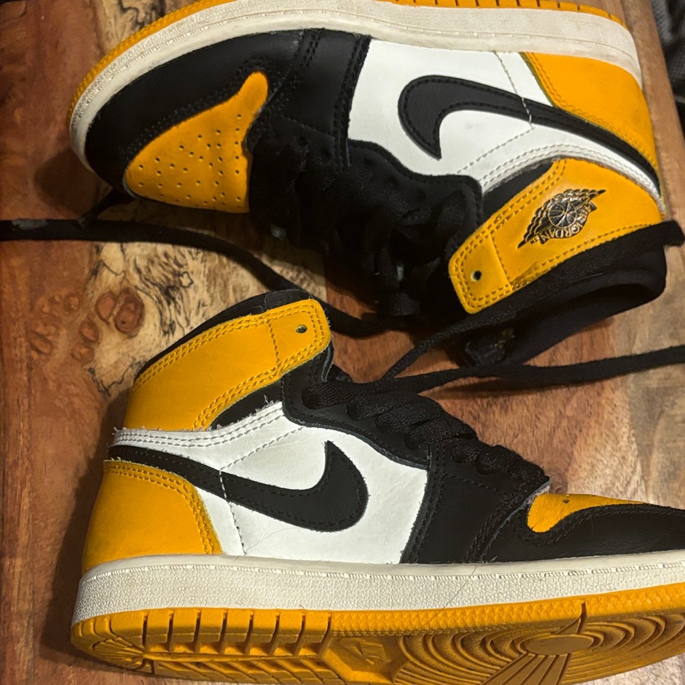 Nike High Top Sneakers in Black, White, and Yellow